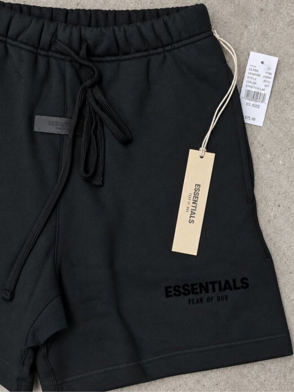 Fear of God Essentials Stretch Limo Black Sweat Shorts